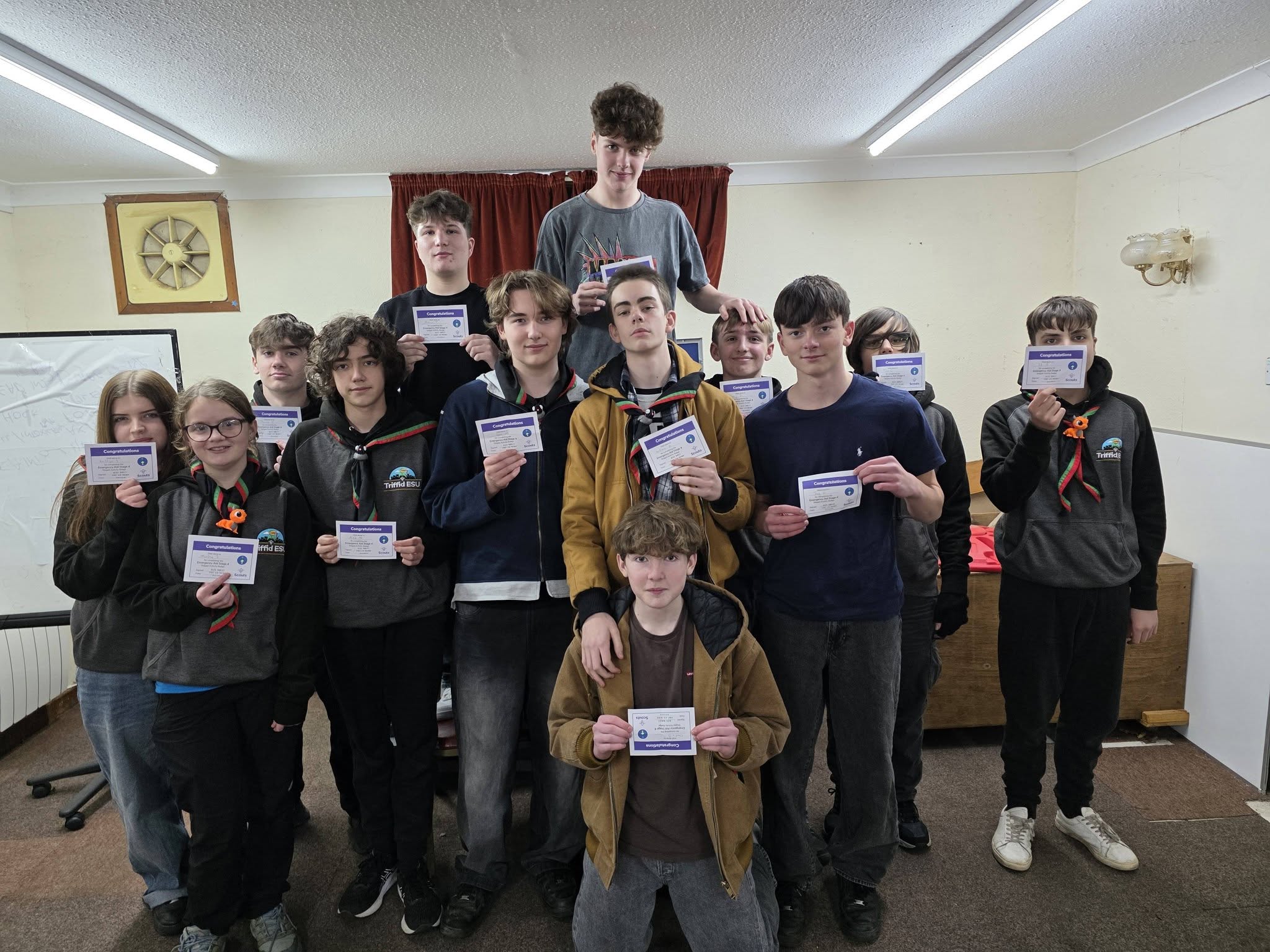 Explorers with their emergency aid certificates