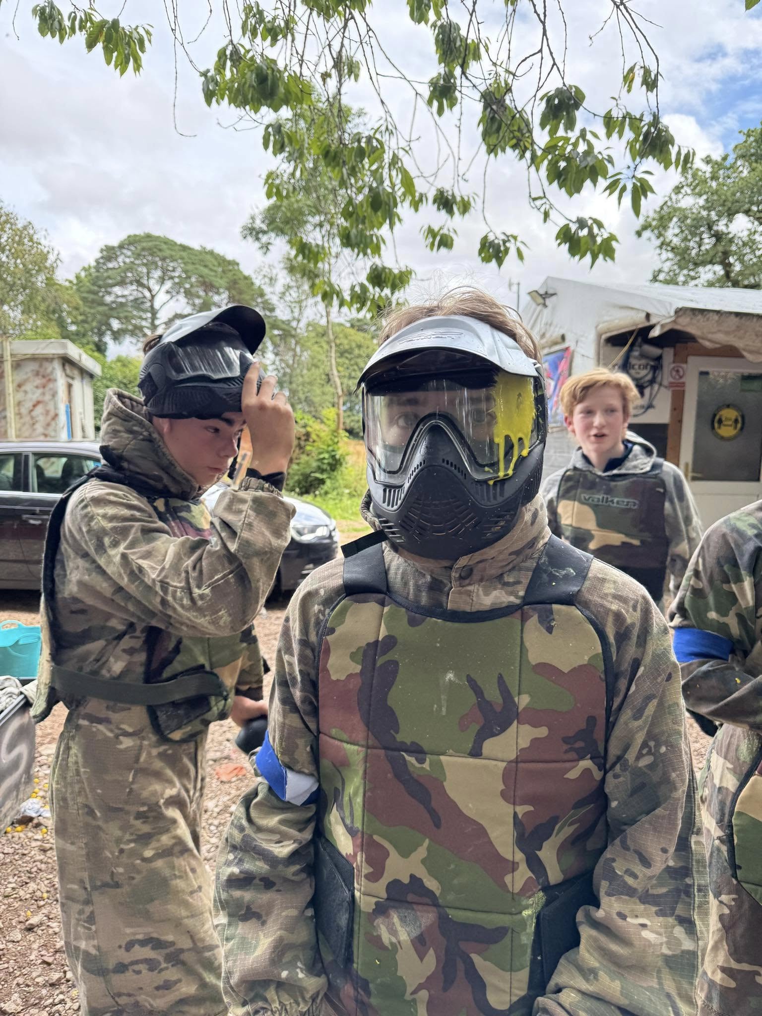 Triffid Explorers getting ready for paintballing